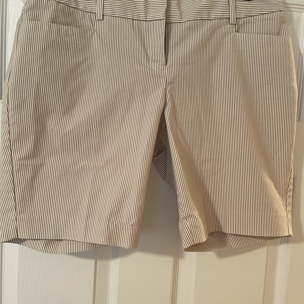 Tan and white shorts